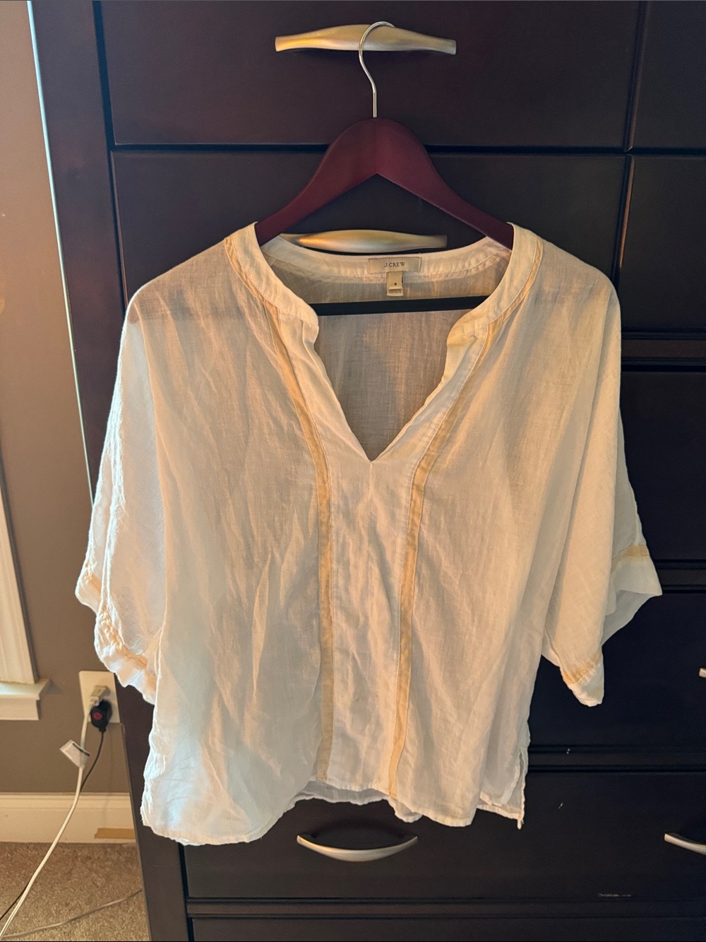 Lightweight Cream J Crew Blouse - Women's Relaxed Top